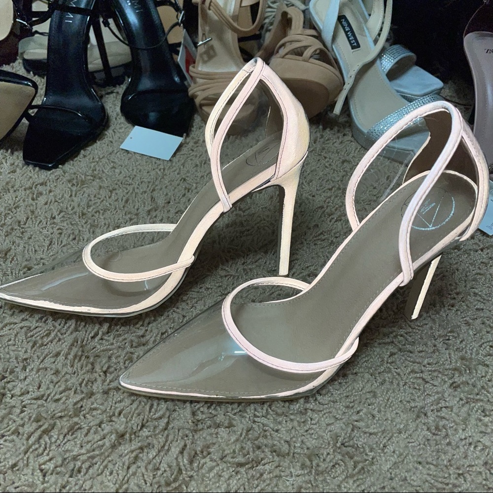 Reflective clear heels